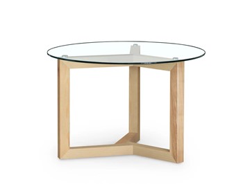 Круглый столик Оникс-8, Натуральный массив/Прозрачное стекло в Биробиджане