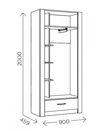 Шкаф гардеробный Ева 5 М1 дуб ирландский/белый матовый в Биробиджане - изображение 2