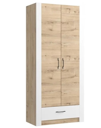 Шкаф гардеробный Ева 5 М1 дуб ирландский/белый матовый в Биробиджане - изображение
