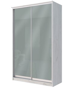 Шкаф Хит-22-4-12/2-22 с цветным стеклом, средне-серый 074, Дуб крафт белый в Биробиджане