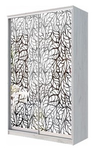 Шкаф 2-х дверный "Листья" ХИТ 23-4-14-66-17 Дуб крафт белый в Биробиджане