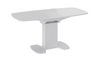 Кухонный раскладной стол Портофино (СМ(ТД)-105.02.11(1)), цвет Белый глянец/Стекло белое в Биробиджане - предосмотр 1