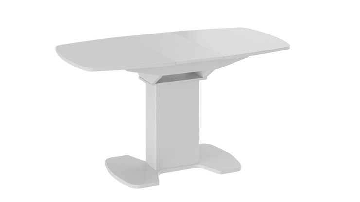Раздвижной стол Портофино (СМ(ТД)-105.01.11(1)), цвет  Белый глянец/Стекло белое в Биробиджане - изображение 2