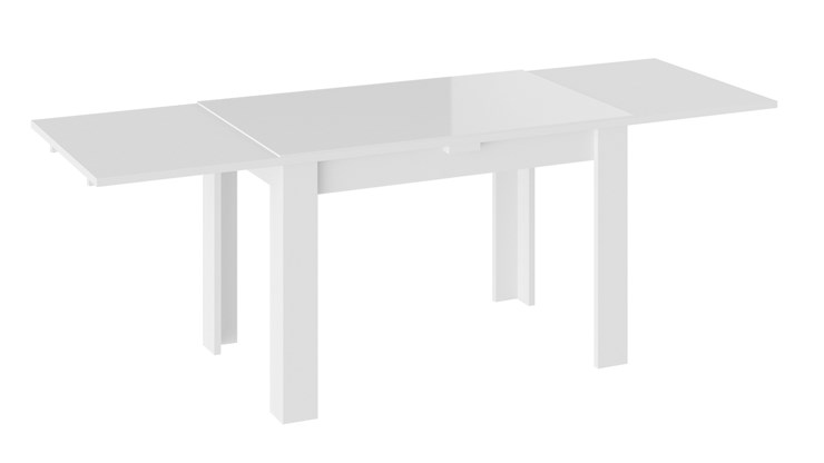 Кухонный стол раскладной Норман тип 1, цвет Белый/Стекло белый глянец в Биробиджане - изображение 1