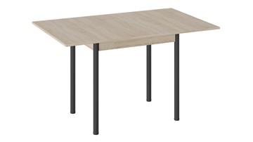 Обеденный раздвижной стол Родос тип 2 с опорой d40 (Черный муар/Дуб Сонома) в Биробиджане - предосмотр 1