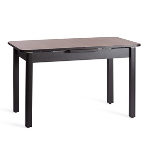 Кухонный стол раскладной ALIGERY ЛДСП/HPL/опора-массив березы, 130х75+30х75, Дуб Вотан/чёрный арт.20605 в Биробиджане