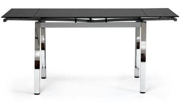 Кухонный стол раскладной CAMPANA ( mod. 346 ) металл/стекло 70x110/170x76, хром/черный арт.11413 в Биробиджане