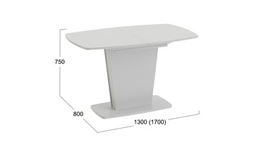 Кухонный стол раздвижной Честер тип 2, цвет Белый/Стекло белый глянец в Биробиджане - предосмотр 3