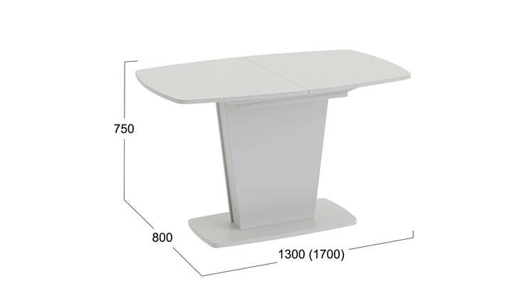 Кухонный стол раздвижной Честер тип 2, цвет Белый/Стекло белый глянец в Биробиджане - изображение 3