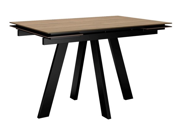 Обеденный раздвижной стол DikLine DM120 Дуб галифакс / опоры черные в Биробиджане - изображение