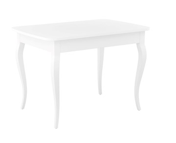 Раздвижной стол Dikline M110 Белый/стекло белое сатин/ножки MC белые в Биробиджане