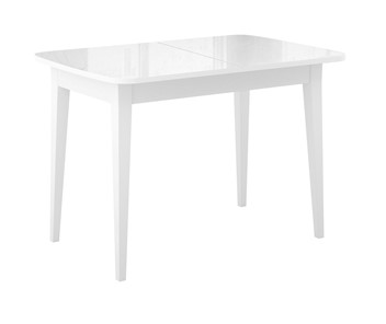 Раздвижной стол Dikline M120 Белый/стекло белое глянец/ножки MM белые в Биробиджане