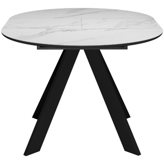 Кухонный стол раскладной DikLine SKC100 D1000 Керамика Белый мрамор / опоры черные в Биробиджане - изображение 5