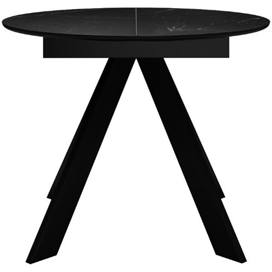 Кухонный раздвижной стол DikLine SKC100 D1000 Керамика Черный мрамор / опоры черные в Биробиджане - изображение 1