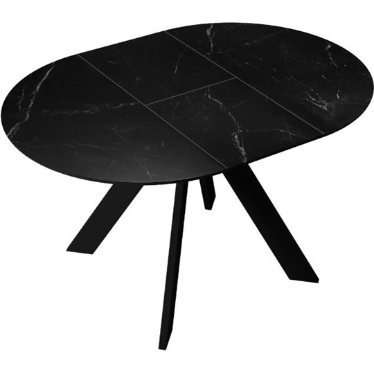Кухонный раздвижной стол DikLine SKC100 D1000 Керамика Черный мрамор / опоры черные в Биробиджане - изображение 6