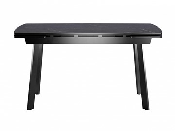 Кухонный стол раздвижной Dikline US140 Стекло мрамор черный сатин/ножки черные в Биробиджане - предосмотр 1