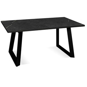 Кухонный раздвижной стол Dikline ZLS140 Мрамор черный/ножки черные в Биробиджане