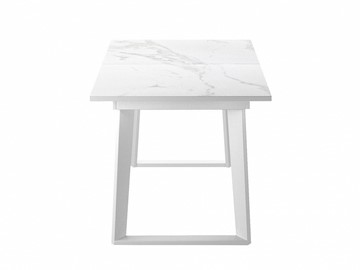 Кухонный стол раздвижной Dikline ZLS140 Мрамор белый глянец/ножки белые в Биробиджане - предосмотр 2