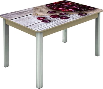 Кухонный стол раздвижной Гамбург исп.2 ноги метал. крашеные №23, Фотопечать (Фрукты №29) в Биробиджане