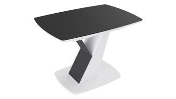 Раздвижной стол Гарда тип 1, цвет Белый/Стекло матовое черный графит в Биробиджане