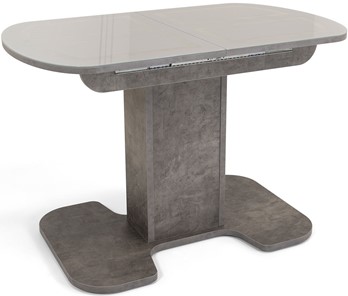 Кухонный раскладной стол Киото-1 (ноги серый камень, серебро/серый камень) в Биробиджане