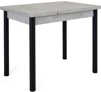 Кухонный раздвижной стол Милан-1 EVO, ноги металлические черные, светлый цемент в Биробиджане