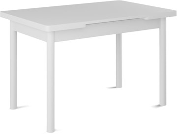 Кухонный стол раздвижной Милан-2 EVO, ноги белые, белый цемент в Биробиджане