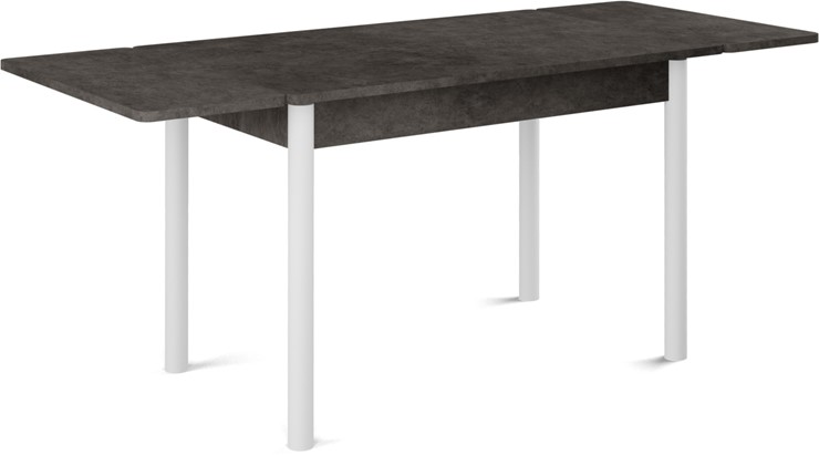 Кухонный раздвижной стол Милан-2 EVO, ноги белые, серый камень в Биробиджане - изображение 1