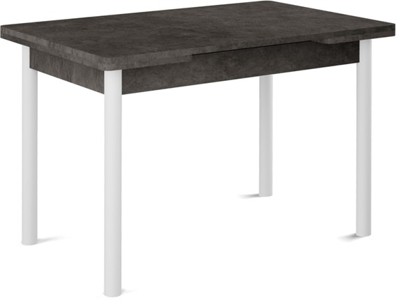 Кухонный раздвижной стол Милан-2 EVO, ноги белые, серый камень в Биробиджане - изображение