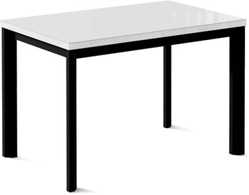 Раздвижной стол Нагано-1G (ноги черные, стекло cristal/белый цемент) в Биробиджане