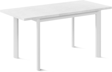 Кухонный раздвижной стол Нагано-1L (ноги металлические белые, белый цемент) в Биробиджане - предосмотр 1