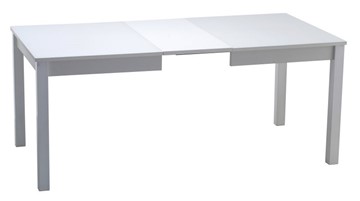 Кухонный раздвижной стол Нагано-2 стекло белое opti (хром-лак) в Биробиджане - предосмотр 1