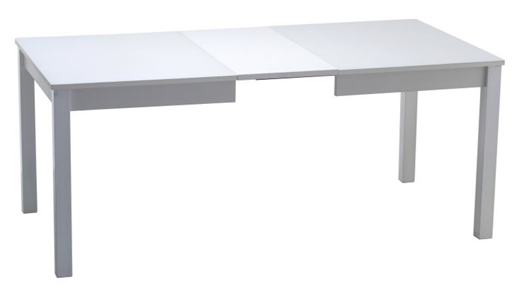 Кухонный раздвижной стол Нагано-2 стекло белое opti (хром-лак) в Биробиджане - изображение 1