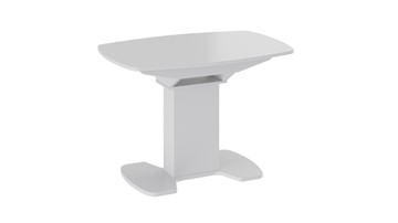 Раздвижной стол Портофино (СМ(ТД)-105.01.11(1)), цвет  Белый глянец/Стекло белое в Биробиджане - предосмотр
