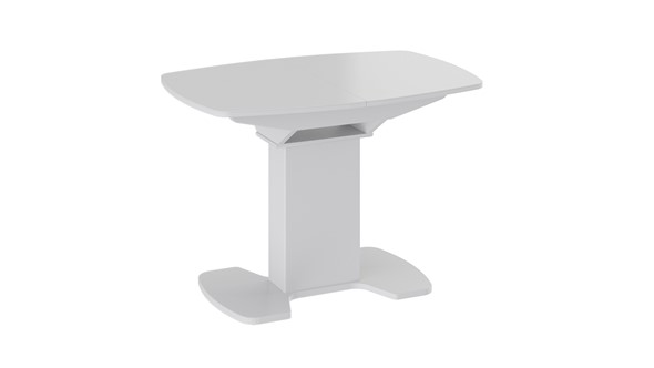 Раздвижной стол Портофино (СМ(ТД)-105.01.11(1)), цвет  Белый глянец/Стекло белое в Биробиджане - изображение