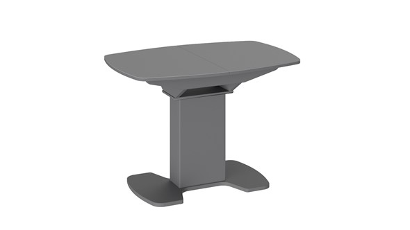 Кухонный стол раздвижной Портофино (СМ(ТД)-105.01.11(1)), цвет Серое/Стекло серое матовое LUX в Биробиджане - изображение