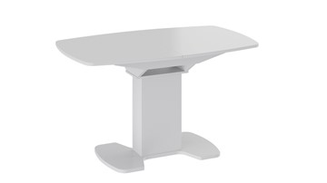 Кухонный раскладной стол Портофино (СМ(ТД)-105.02.11(1)), цвет Белый глянец/Стекло белое в Биробиджане - предосмотр