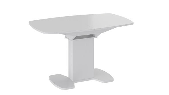 Кухонный раскладной стол Портофино (СМ(ТД)-105.02.11(1)), цвет Белый глянец/Стекло белое в Биробиджане - изображение