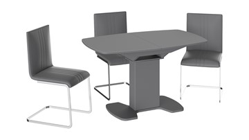 Раздвижной стол Портофино (СМ(ТД)-105.02.11(1)), цвет Серое/Стекло серое матовое LUX в Биробиджане - предосмотр 2