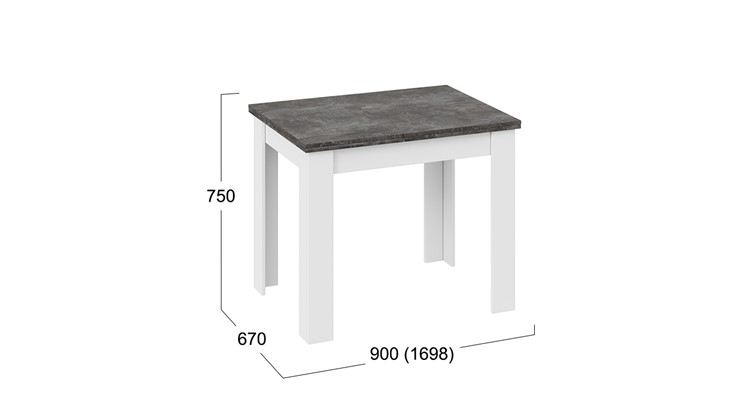 Кухонный раздвижной стол Промо тип 3 (Белый/Ателье темный) в Биробиджане - изображение 4