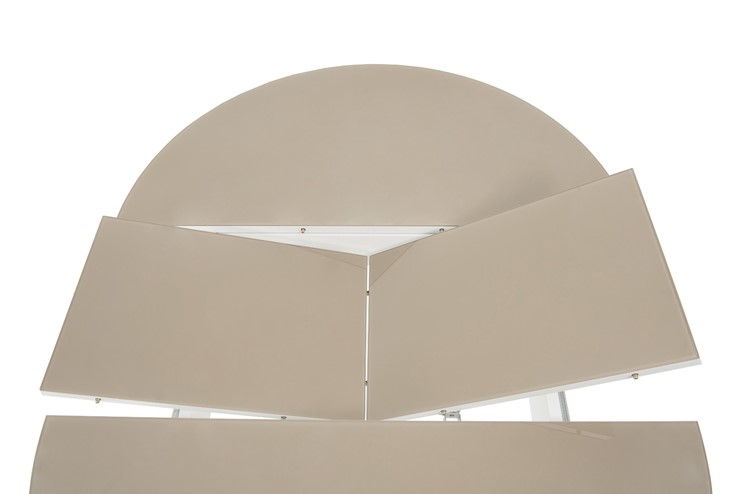 Стол раздвижной Ривьера исп. круг хром №5 (стекло белое/черный) в Биробиджане - изображение 4