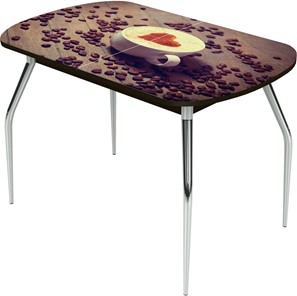 Раздвижной стол Ривьера исп.1 ноги метал. крашеные №24 Фотопечать (Кофе №20) в Биробиджане