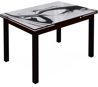 Кухонный стол раздвижной Шанхай исп.1 ноги хром №10 (Exclusive h187/черный) в Биробиджане