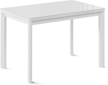 Кухонный раскладной стол Токио-2G (ноги металлические белые, cтекло cristal/белый цемент) в Биробиджане
