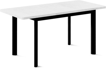 Раздвижной стол Токио-2L (ноги металлические черные, белый цемент) в Биробиджане - предосмотр 1