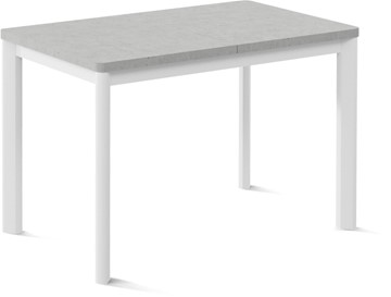Кухонный стол раскладной Токио-3L (ноги металлические белые, светлый цемент) в Биробиджане