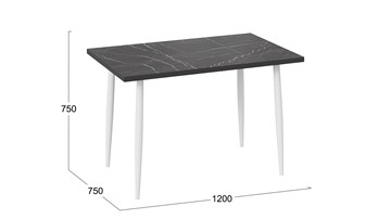 Обеденный стол Невада ДП1-02-08 (Черный мрамор/Белый) в Биробиджане - предосмотр 3
