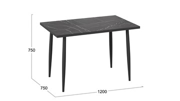 Кухонный стол Невада ДП1-02-08 (Черный мрамор/Черный матовый) в Биробиджане - предосмотр 3