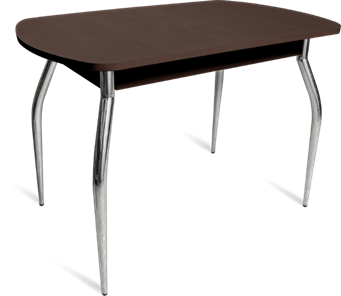 Кухонный обеденный стол ПГ-06 ЛДСП, венге ЛДСП/35 гнутые металл хром в Биробиджане