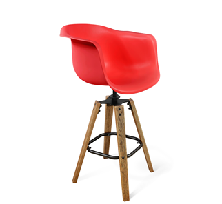 Барный стул SHT-ST31/S93 (красный/брашированный коричневый/черный муар) в Биробиджане